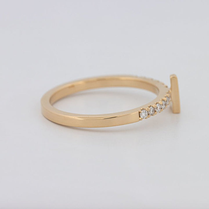 Stackable Initial "L" Diamond Ring - ZIZOV DIAMONDS