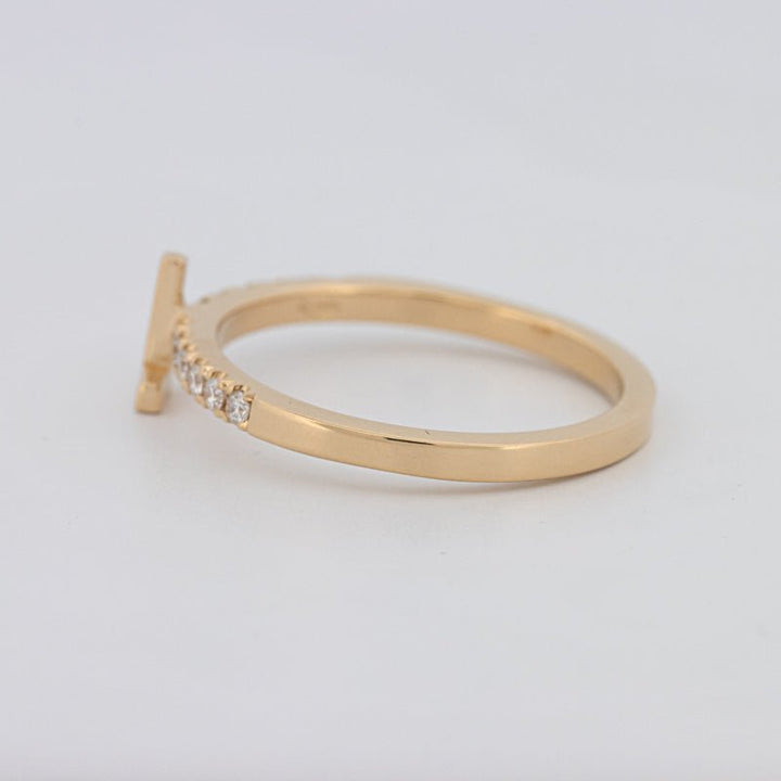 Stackable Initial "L" Diamond Ring - ZIZOV DIAMONDS