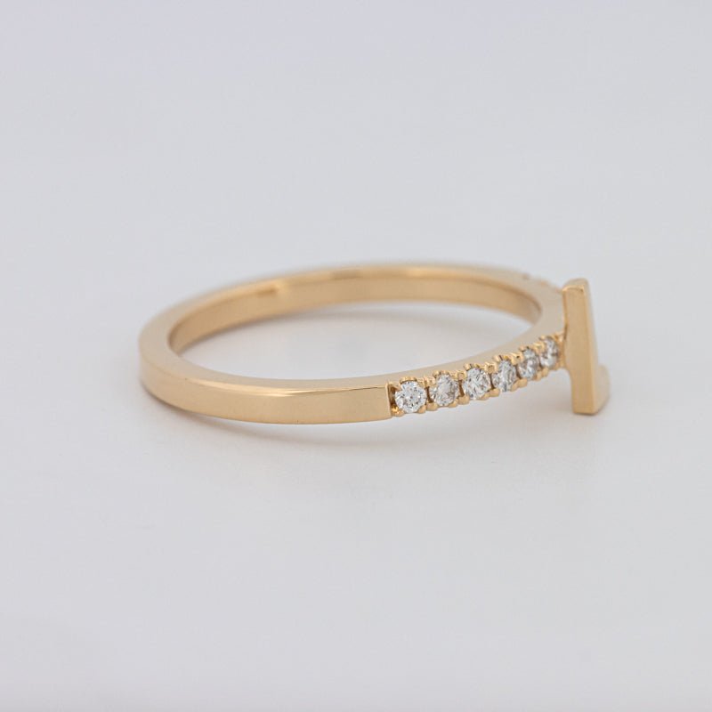 Stackable Initial "L" Diamond Ring - ZIZOV DIAMONDS