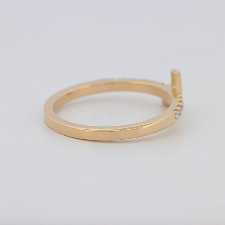 Stackable Initial "L" Diamond Ring - ZIZOV DIAMONDS