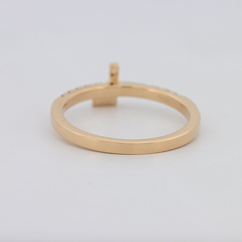 Stackable Initial "L" Diamond Ring - ZIZOV DIAMONDS