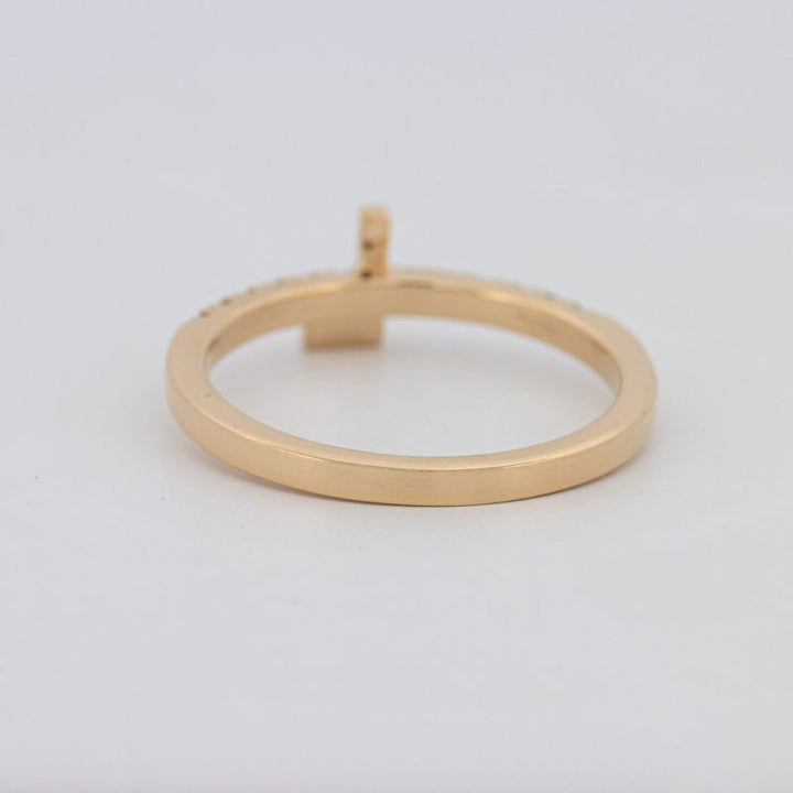 Stackable Initial "L" Diamond Ring - ZIZOV DIAMONDS