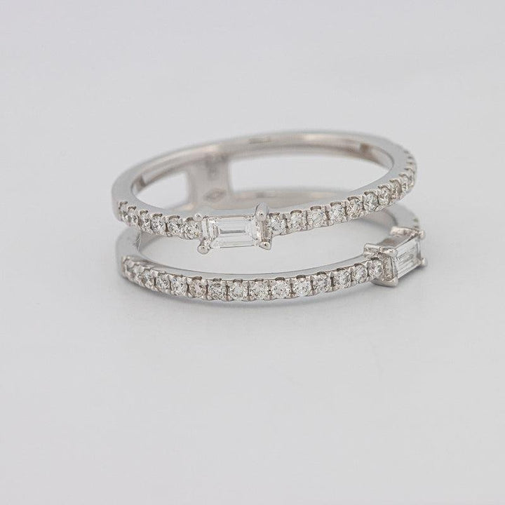 Twin baguette pave ring - ZIZOV DIAMONDS
