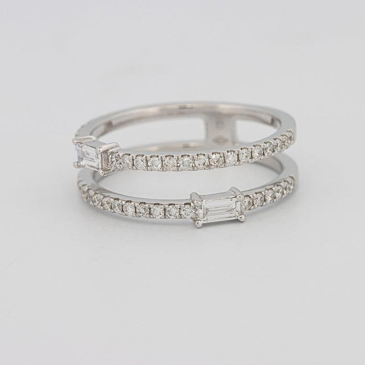 Twin baguette pave ring - ZIZOV DIAMONDS