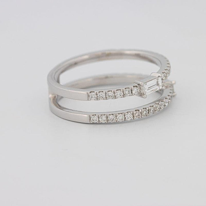 Twin baguette pave ring - ZIZOV DIAMONDS