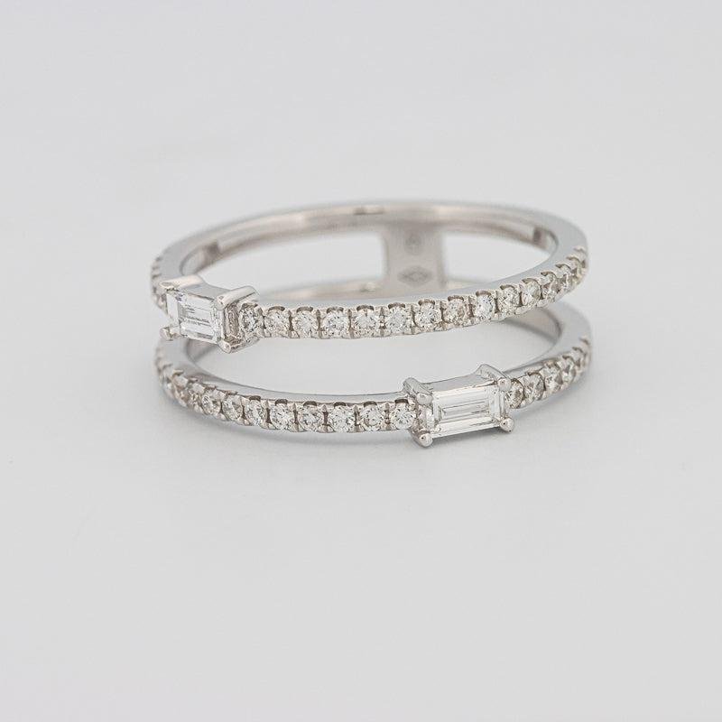 Twin baguette pave ring - ZIZOV DIAMONDS
