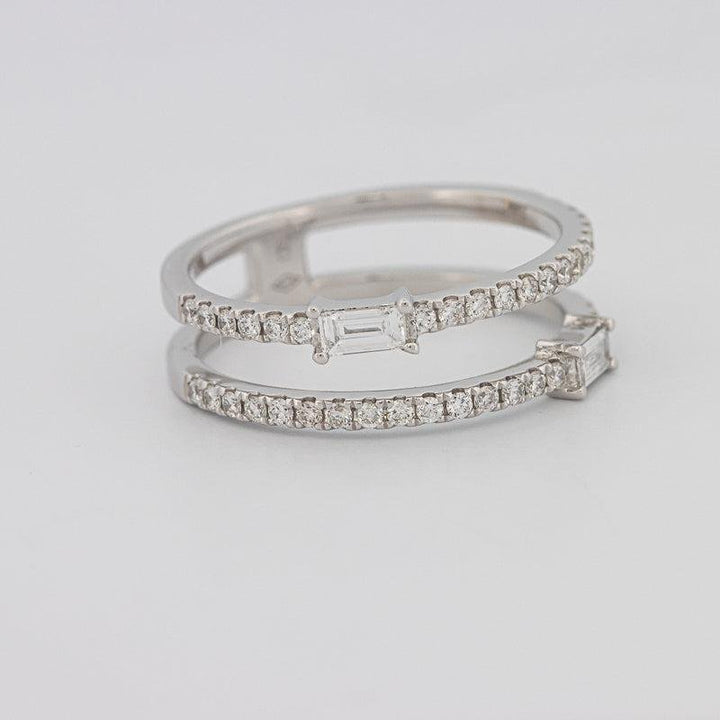 Twin baguette pave ring - ZIZOV DIAMONDS