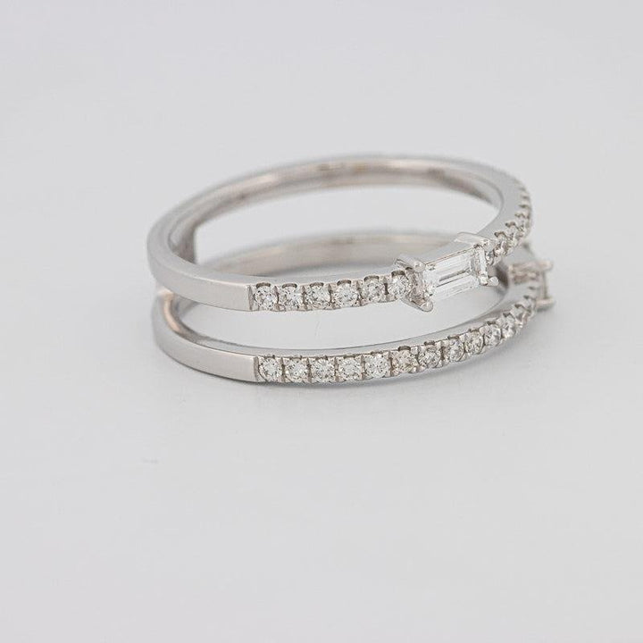 Twin baguette pave ring - ZIZOV DIAMONDS