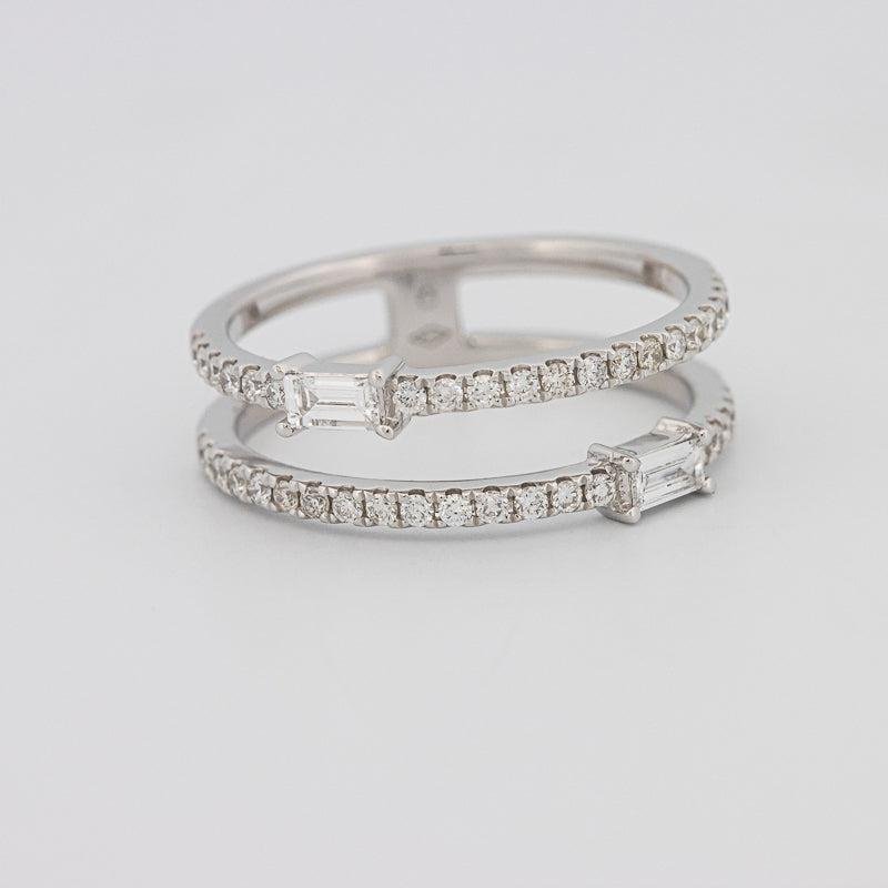 Twin baguette pave ring - ZIZOV DIAMONDS