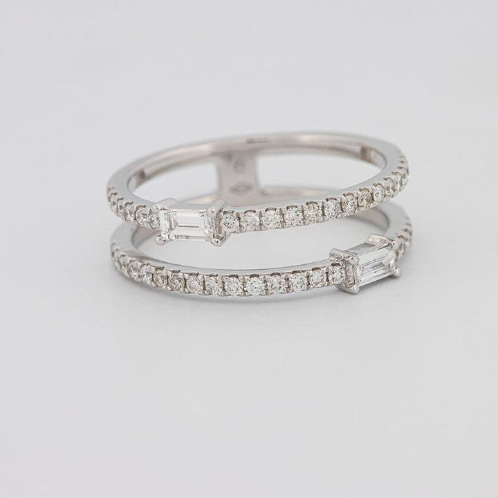 Twin baguette pave ring - ZIZOV DIAMONDS