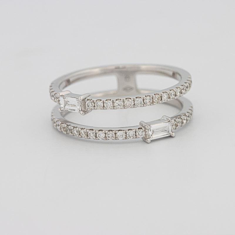 Twin baguette pave ring - ZIZOV DIAMONDS