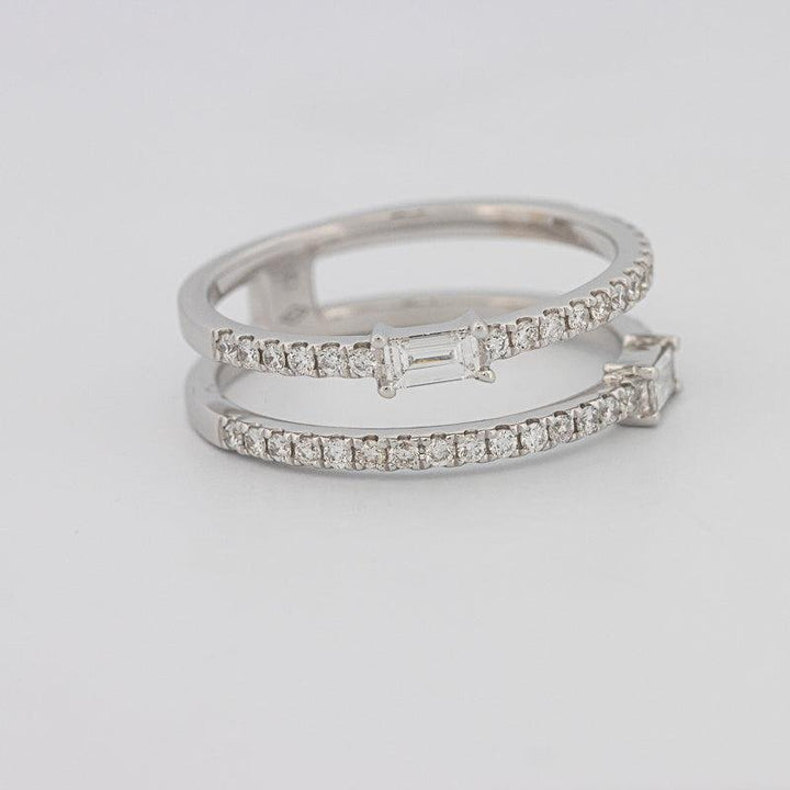 Twin baguette pave ring - ZIZOV DIAMONDS