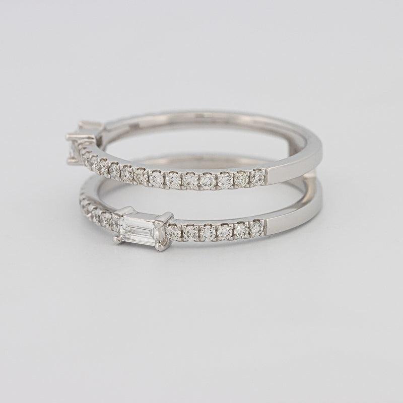 Twin baguette pave ring - ZIZOV DIAMONDS