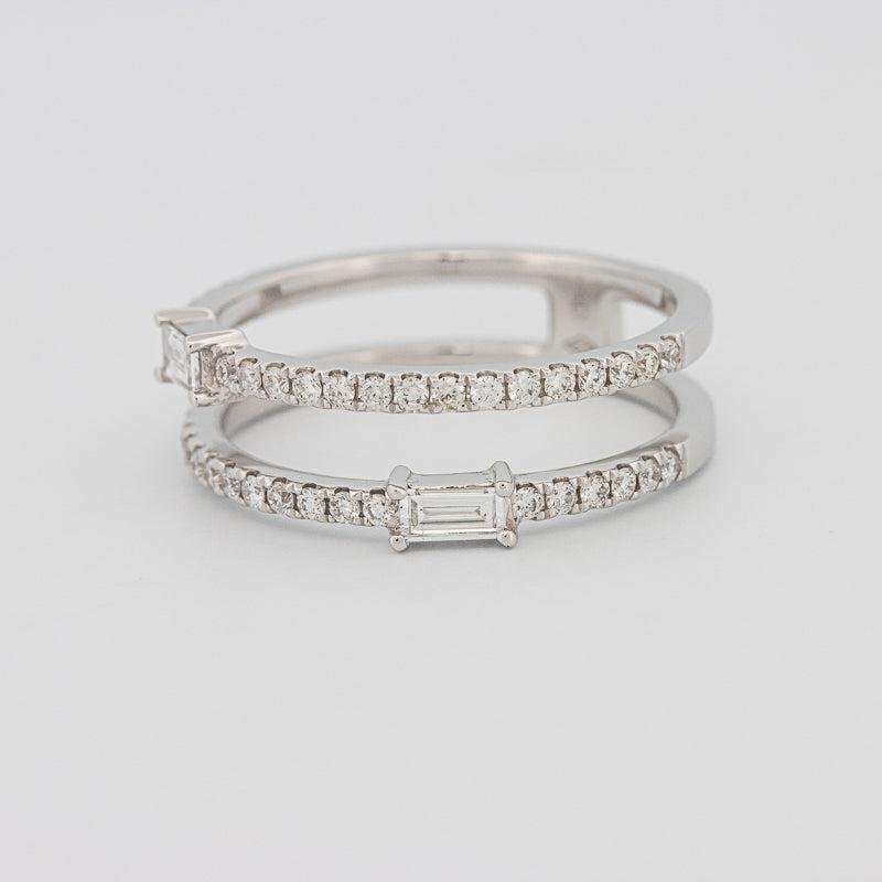 Twin baguette pave ring - ZIZOV DIAMONDS