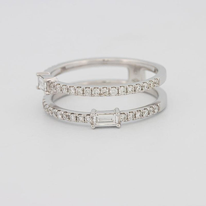 Twin baguette pave ring - ZIZOV DIAMONDS