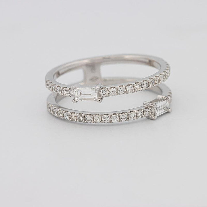 Twin baguette pave ring - ZIZOV DIAMONDS
