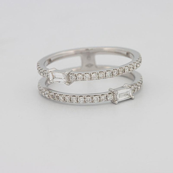 Twin baguette pave ring - ZIZOV DIAMONDS