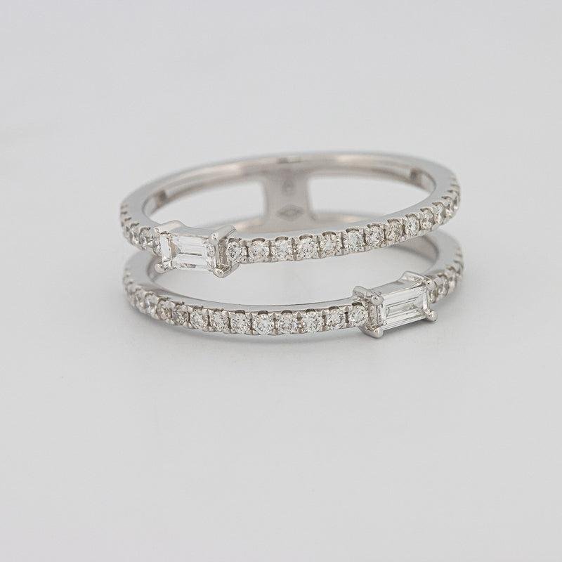 Twin baguette pavé ring