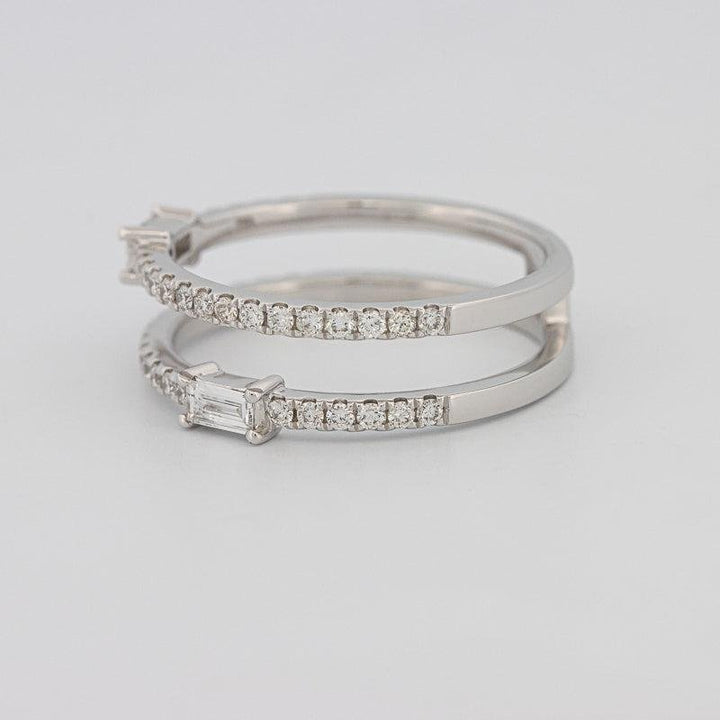 Twin baguette pave ring - ZIZOV DIAMONDS