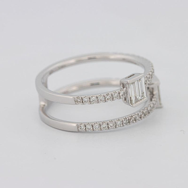 Twin Emerald Pave ring - ZIZOV DIAMONDS