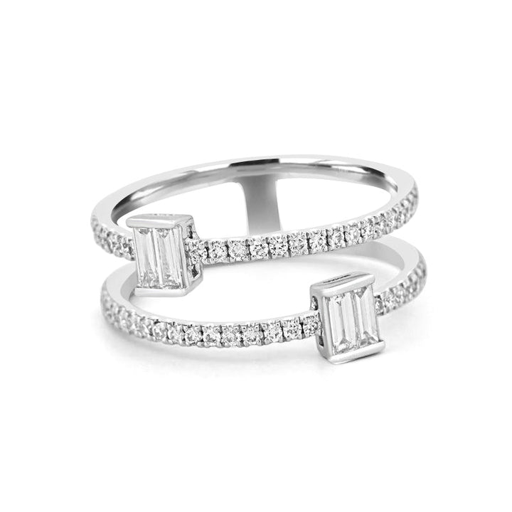 Twin Emerald Pave ring - ZIZOV DIAMONDS