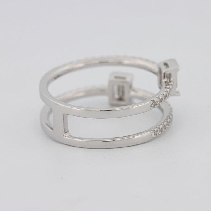 Twin Emerald Pave ring - ZIZOV DIAMONDS