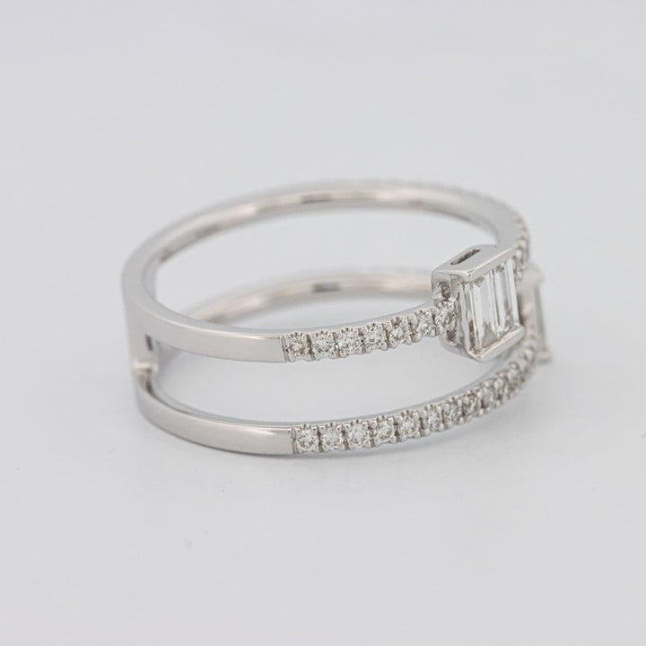 Twin Emerald Pave ring - ZIZOV DIAMONDS