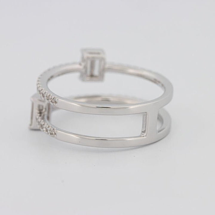 Twin Emerald Pave ring - ZIZOV DIAMONDS