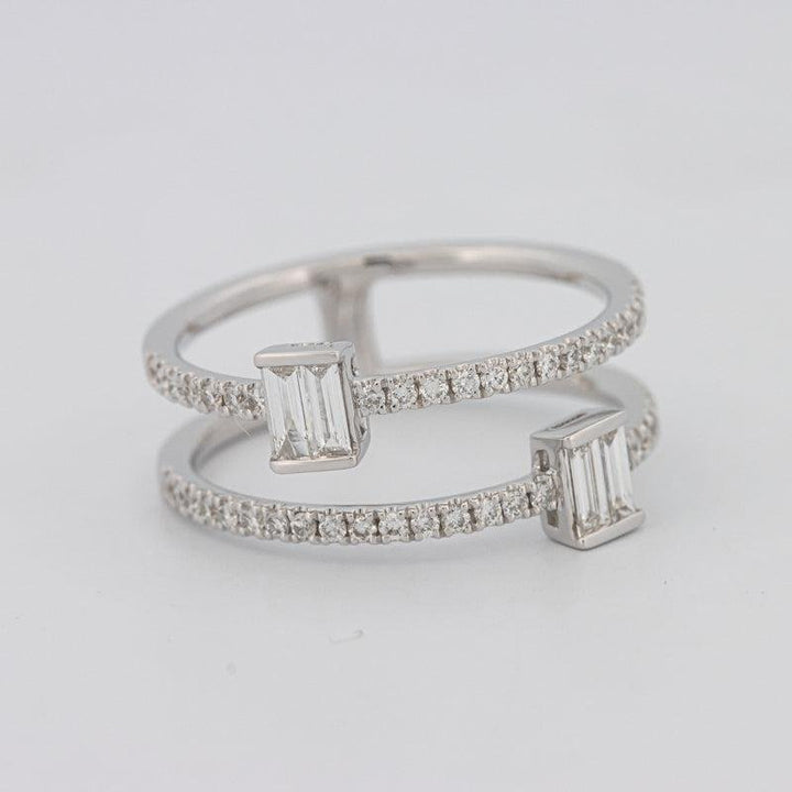 Twin Emerald Pave ring - ZIZOV DIAMONDS