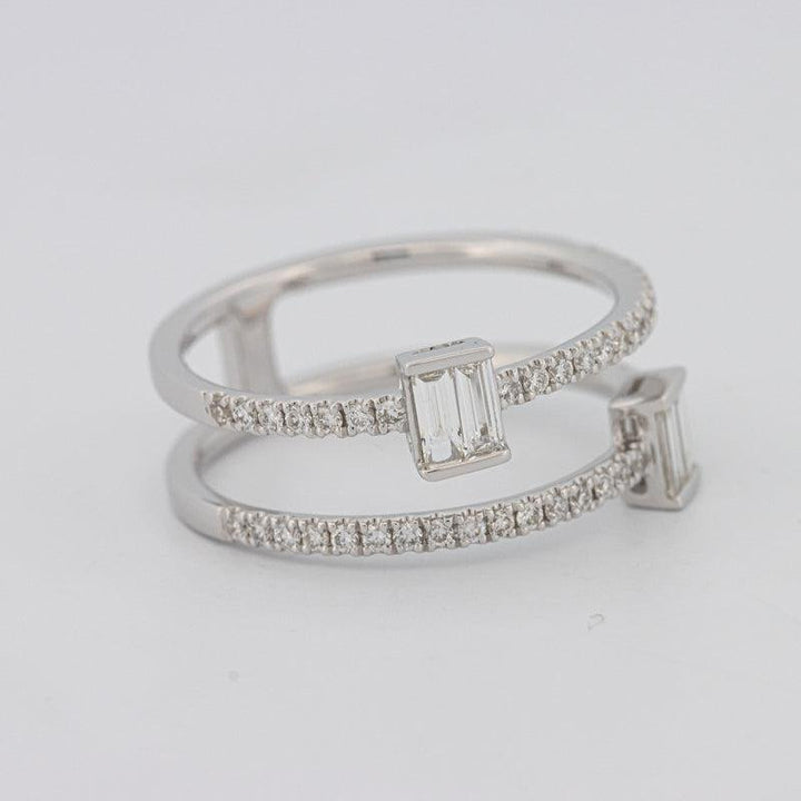 Twin Emerald Pave ring - ZIZOV DIAMONDS