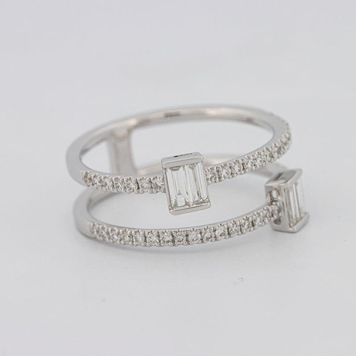 Twin Emerald Pave ring - ZIZOV DIAMONDS