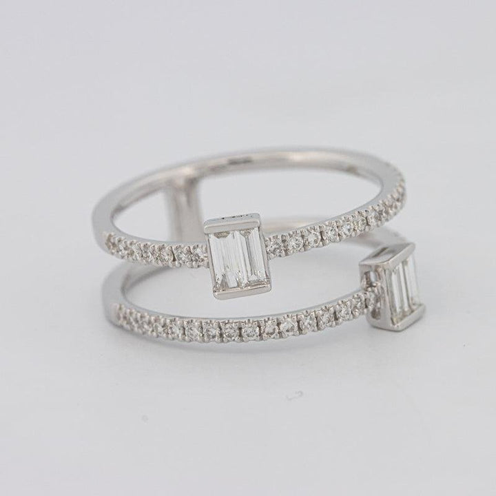 Twin Emerald Pave ring - ZIZOV DIAMONDS