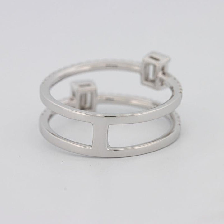 Twin Emerald Pave ring - ZIZOV DIAMONDS