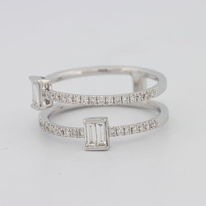 Twin Emerald Pave ring - ZIZOV DIAMONDS