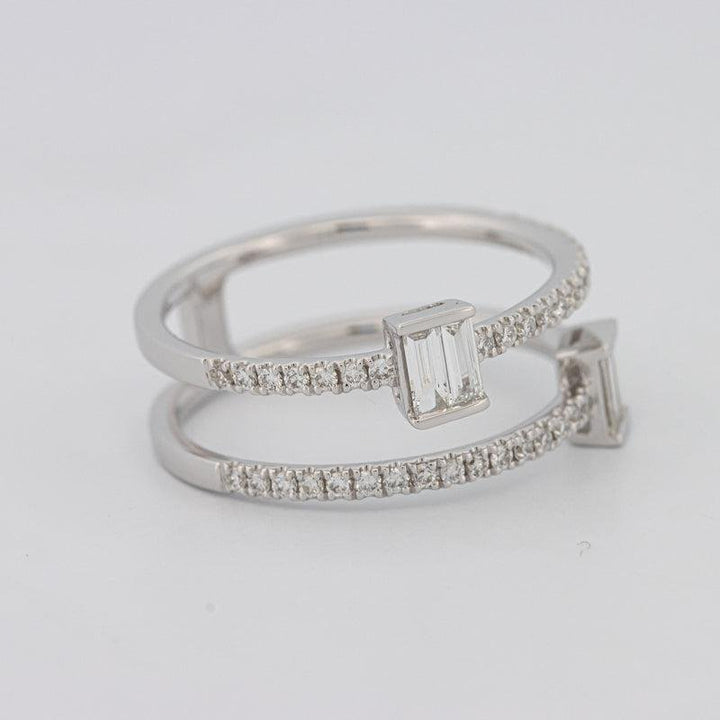 Twin Emerald Pave ring - ZIZOV DIAMONDS