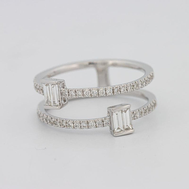 Twin Emerald Pave ring - ZIZOV DIAMONDS