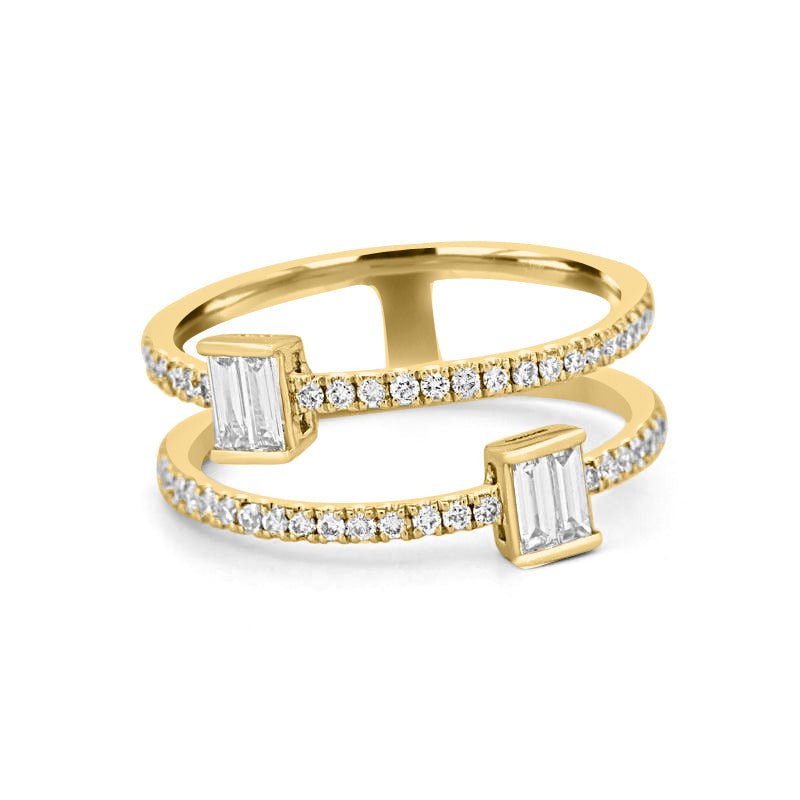 Twin Emerald Pave ring - ZIZOV DIAMONDS