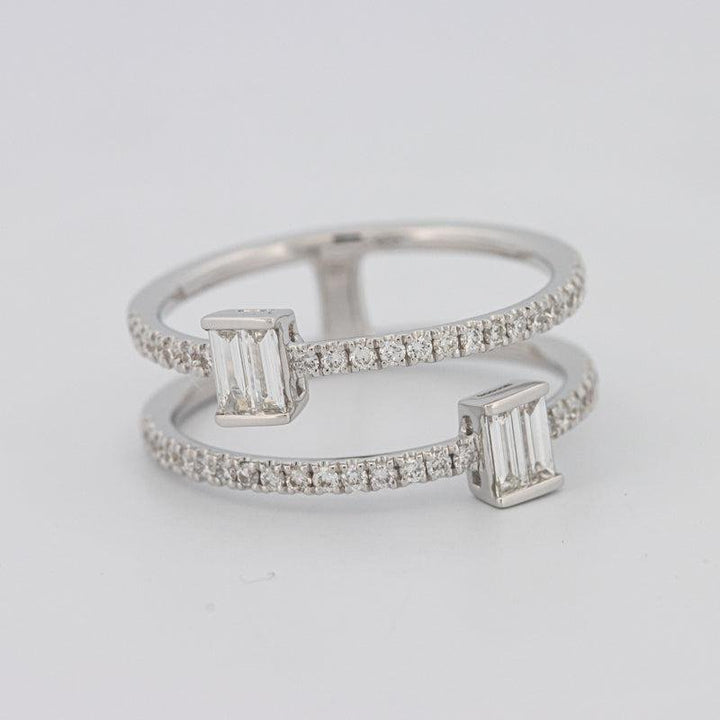 Twin Emerald Pave ring - ZIZOV DIAMONDS