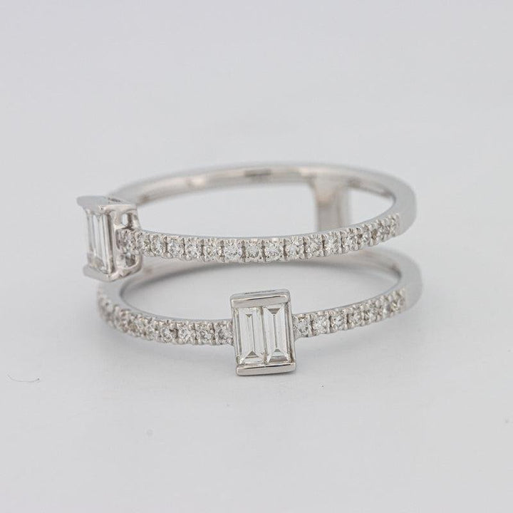 Twin Emerald Pave ring - ZIZOV DIAMONDS