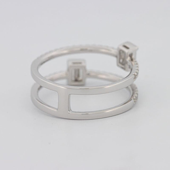 Twin Emerald Pave ring - ZIZOV DIAMONDS