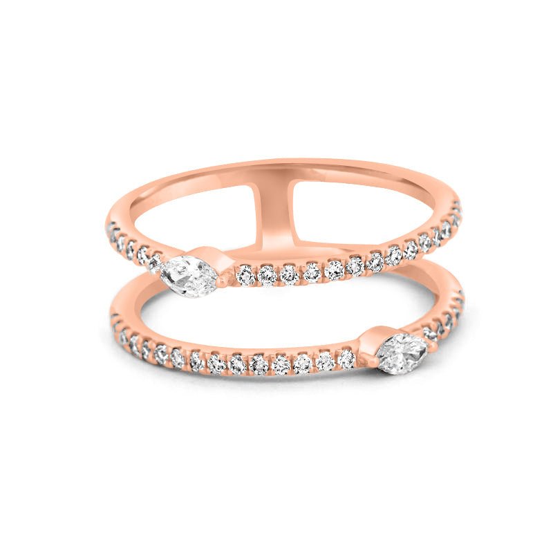 Twin Marquise Pave ring - ZIZOV DIAMONDS