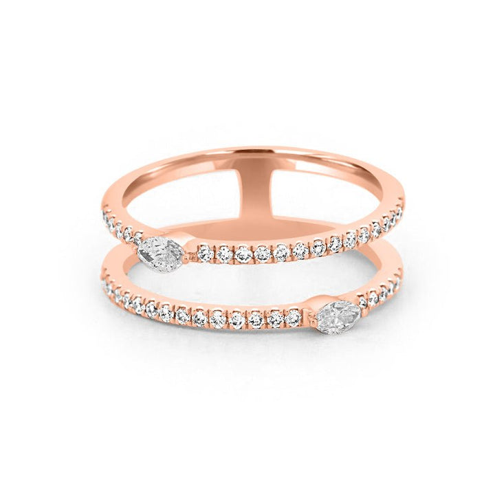 Twin Marquise Pave Ring - ZIZOV DIAMONDS