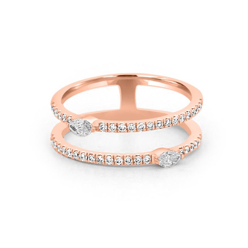 Twin Marquise Pave Ring - ZIZOV DIAMONDS