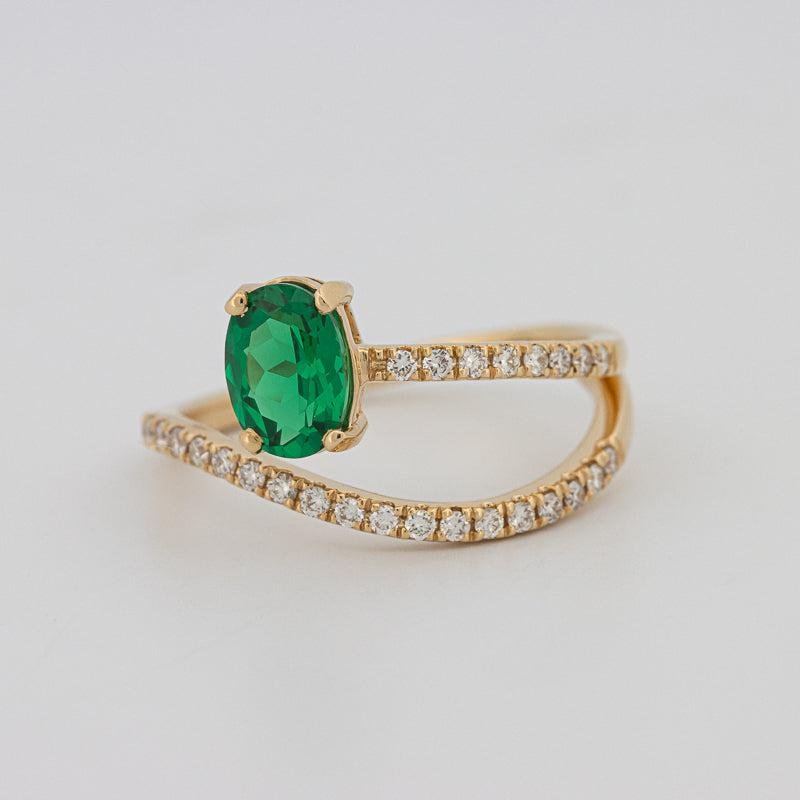 Twisted gem ring (emerald) - ZIZOV DIAMONDS