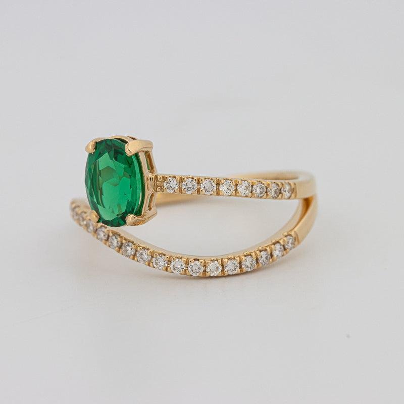 Twisted gem ring (emerald) - ZIZOV DIAMONDS