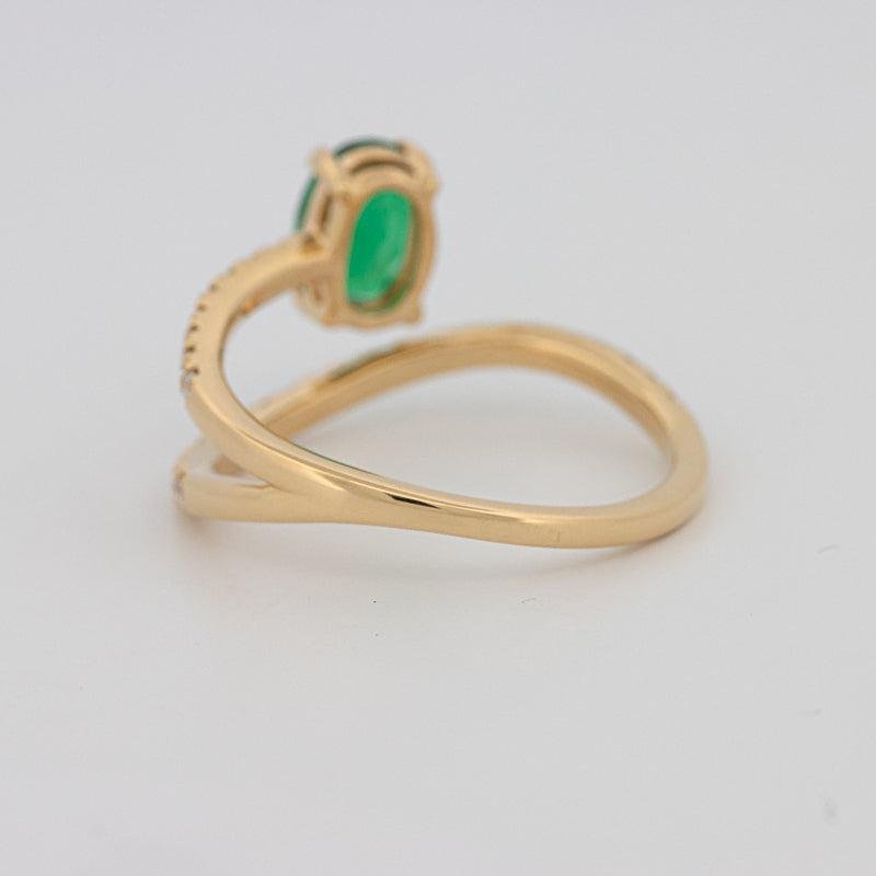 Twisted gem ring (emerald) - ZIZOV DIAMONDS