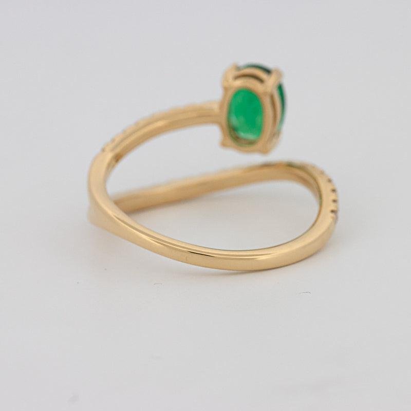 Twisted gem ring (emerald) - ZIZOV DIAMONDS