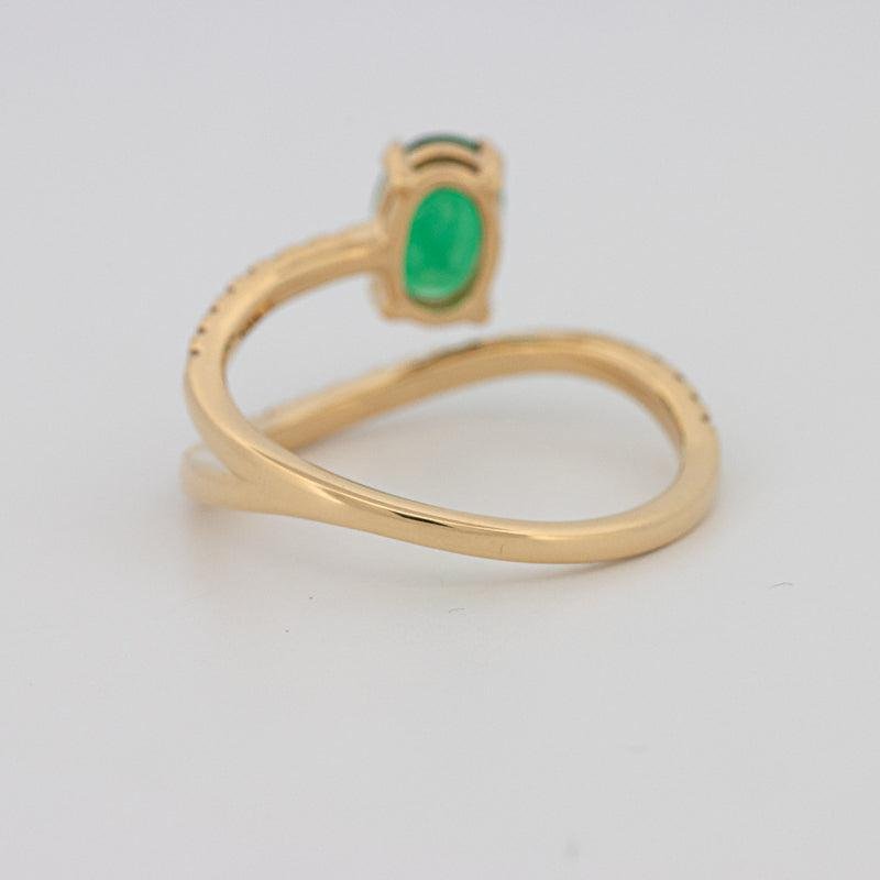Twisted gem ring (emerald) - ZIZOV DIAMONDS