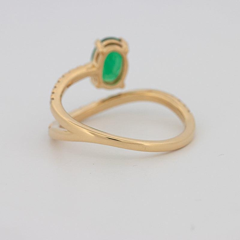 Twisted gem ring (emerald) - ZIZOV DIAMONDS