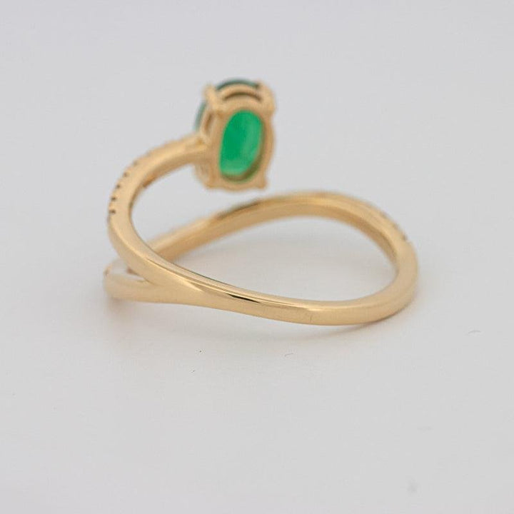 Twisted gem ring (emerald) - ZIZOV DIAMONDS